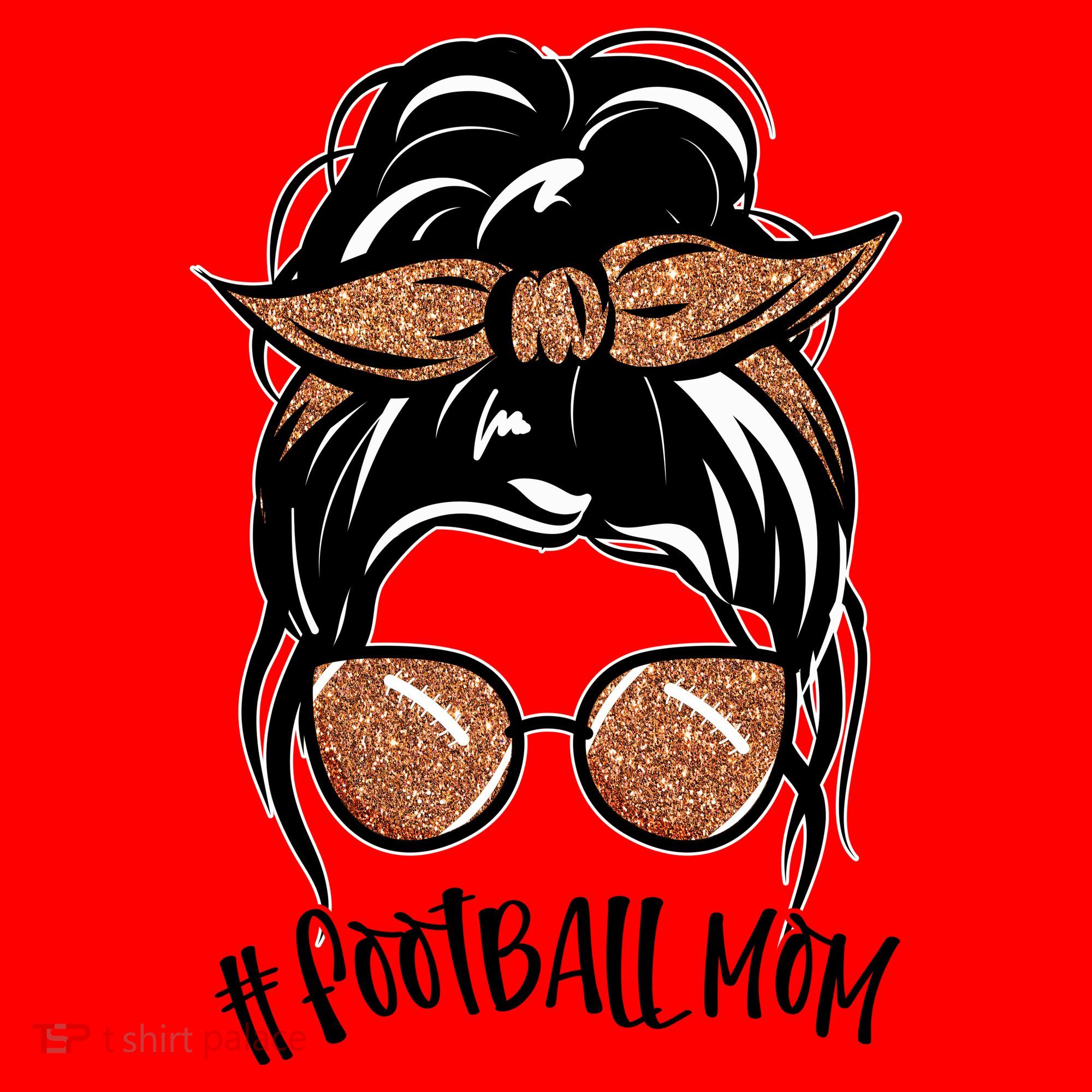 Cute Messy Bun Football Mom Santa Hat