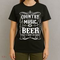 Country Music & Beer ThatS Why IM Here Beer & Music Lover T-Shirt thumb 4