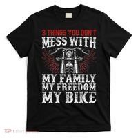 Classic Motorcycle Biker My Family My Freedom My Bike T-Shirt thumb 0