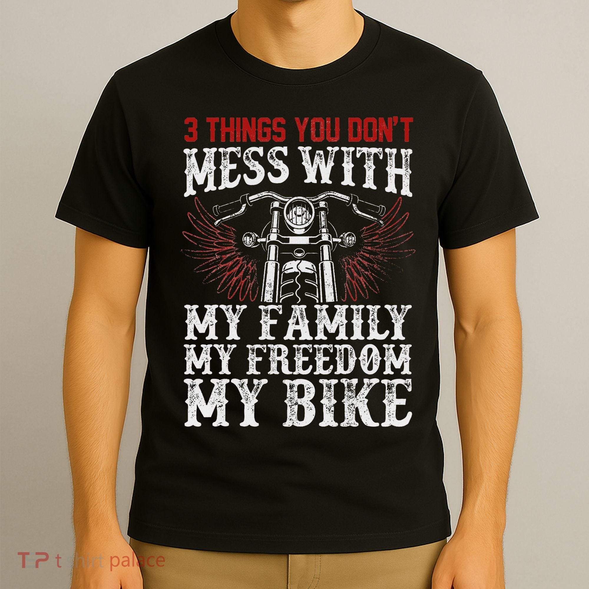 Classic Motorcycle Biker My Family My Freedom My Bike T-Shirt