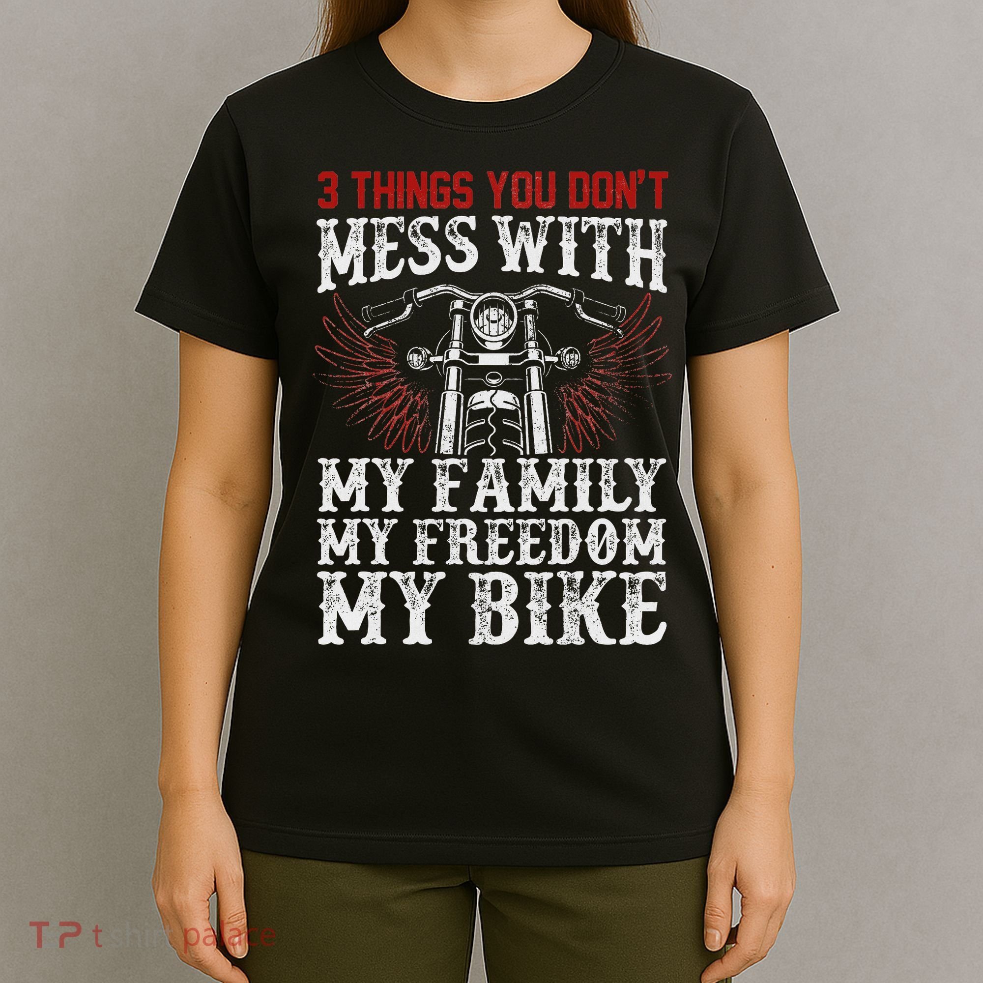 Classic Motorcycle Biker My Family My Freedom My Bike T-Shirt