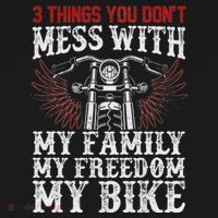 Classic Motorcycle Biker My Family My Freedom My Bike Women's Hoodie thumb 2