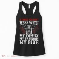 Classic Motorcycle Biker My Family My Freedom My Bike Women's Tank Top thumb 0