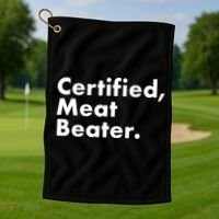 Certified Meat Beater Funny And Cool Golf Towel thumb 1