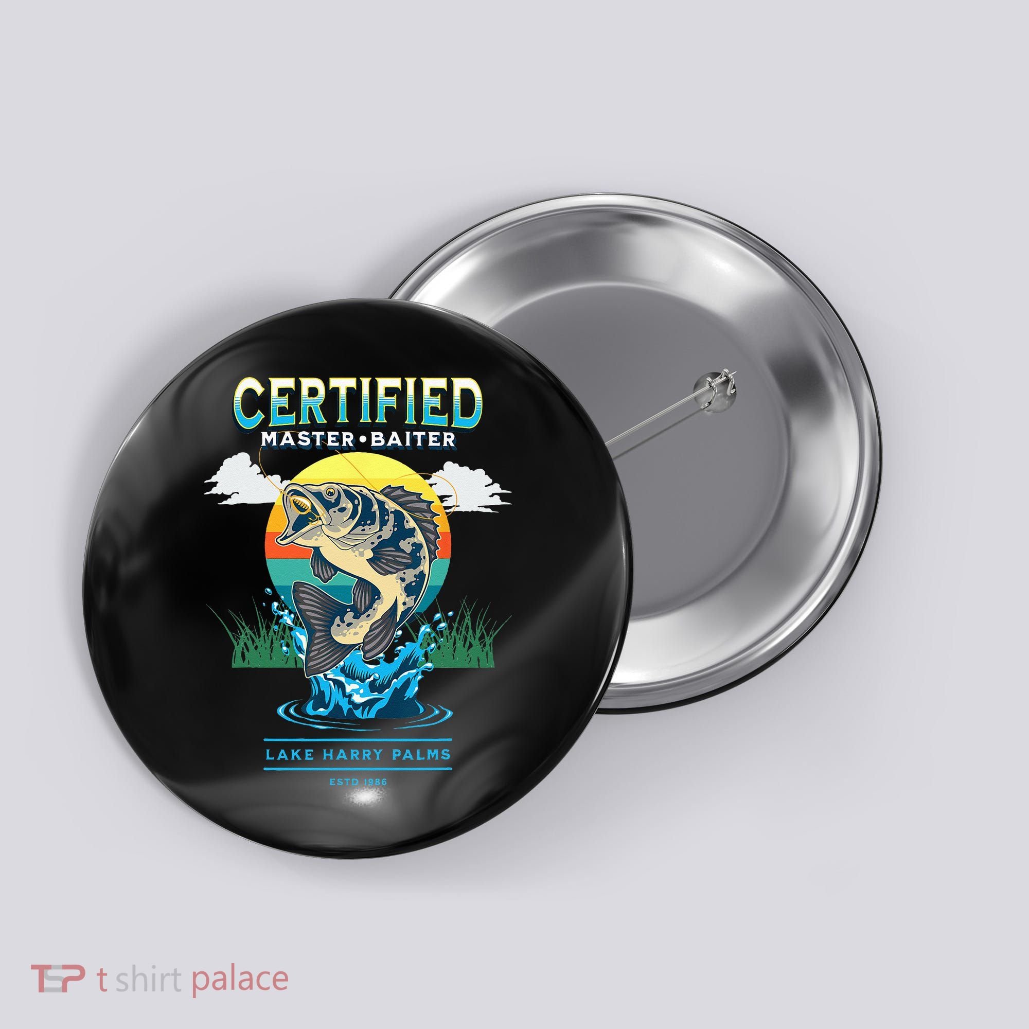 Certified Master Baiter Funny Fishing Button