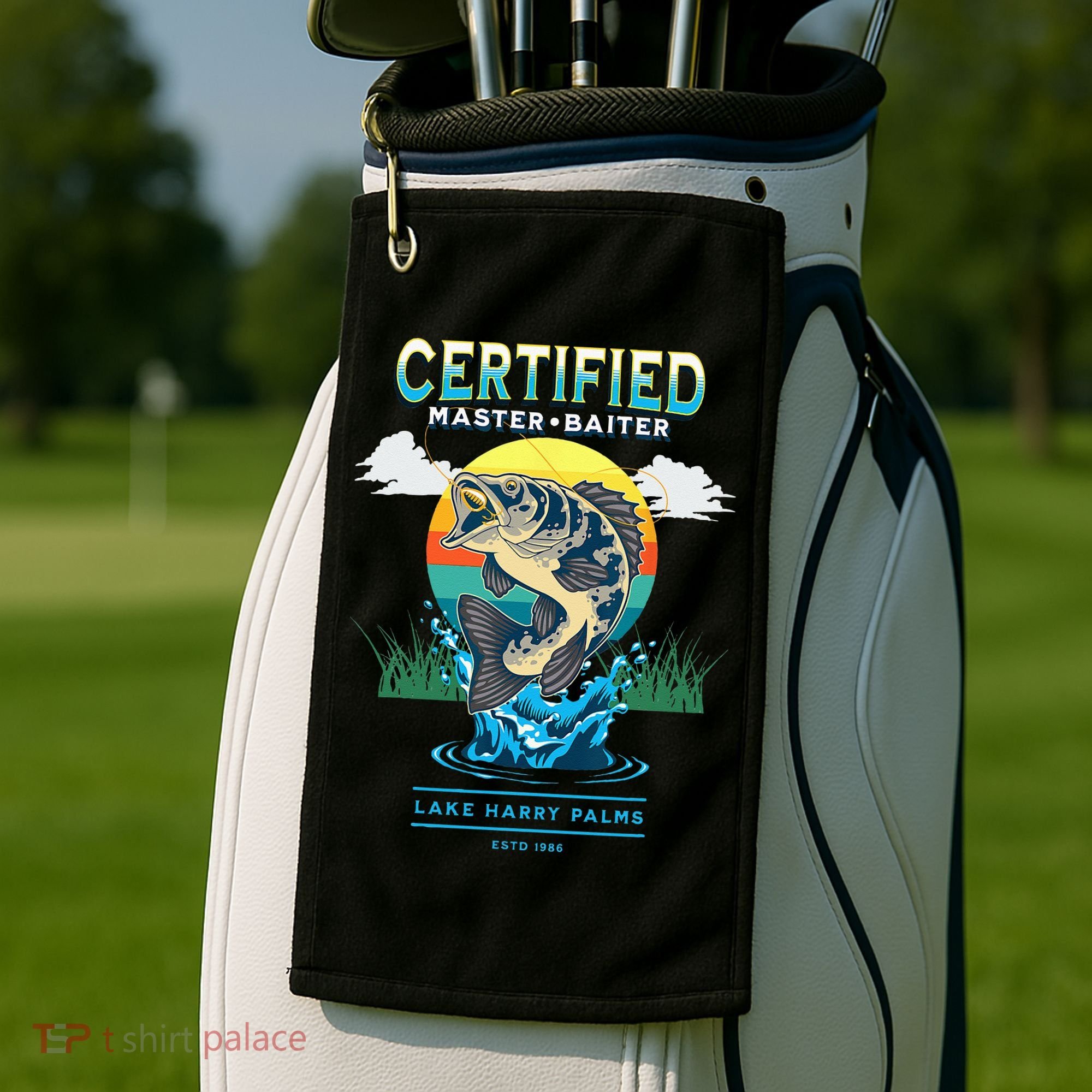 Certified Master Baiter Funny Fishing Golf Towel
