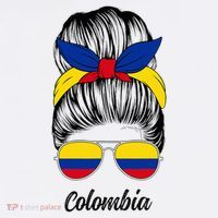 Colombia Messy Bun Cute Colombian Flag Pride Women Girls Women's Tank Top thumb 5
