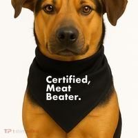 Certified Meat Beater Funny And Cool USA-Made Doggie Bandana thumb 1