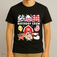 Cow Mom Birthday Crew Farm Theme Animals Kids Birthday Party T-Shirt thumb 3
