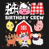 Cow Mom Birthday Crew Farm Theme Animals Kids Birthday Party Women's Hoodie thumb 2