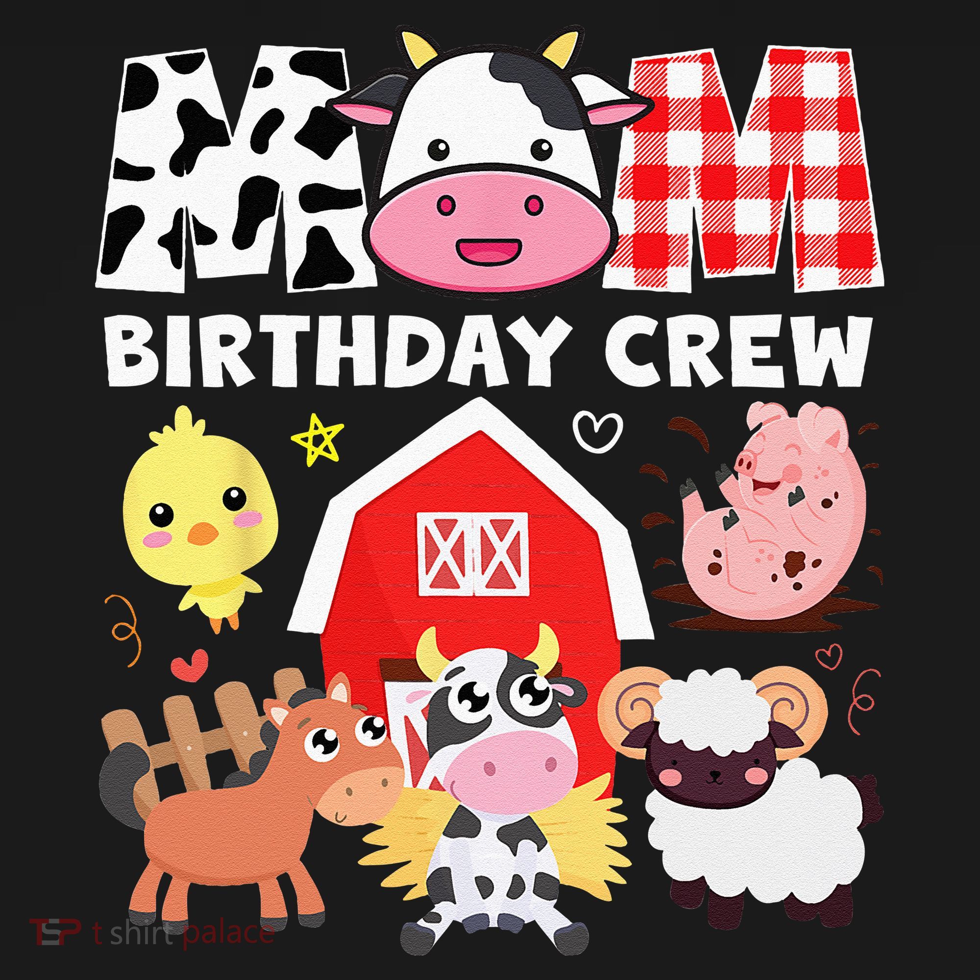 Cow Mom Birthday Crew Farm Theme Animals Kids Birthday Party Women's Hoodie