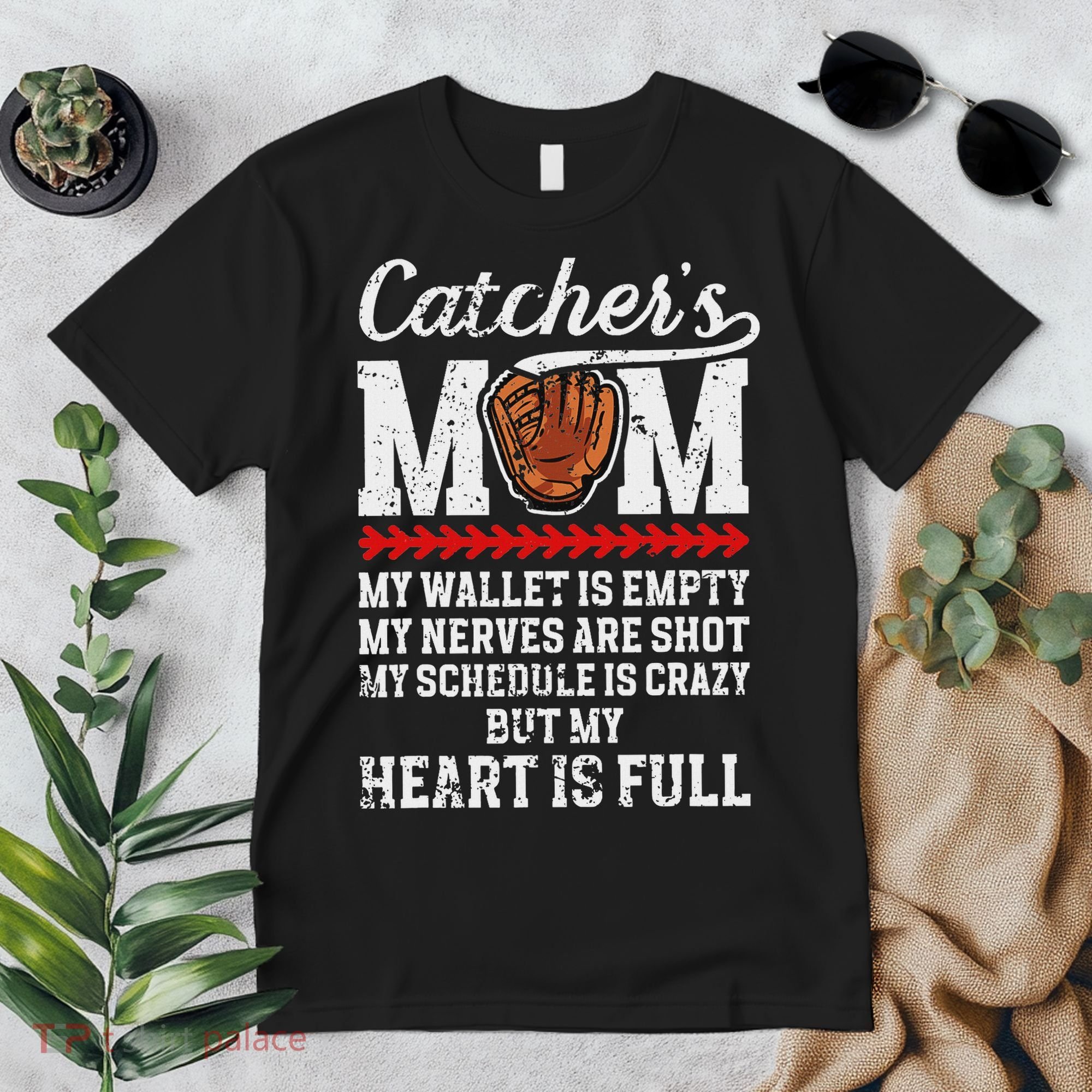 Catcher's Mom Baseball Catcher Mom Baseball Catcher Mother Premium T-Shirt