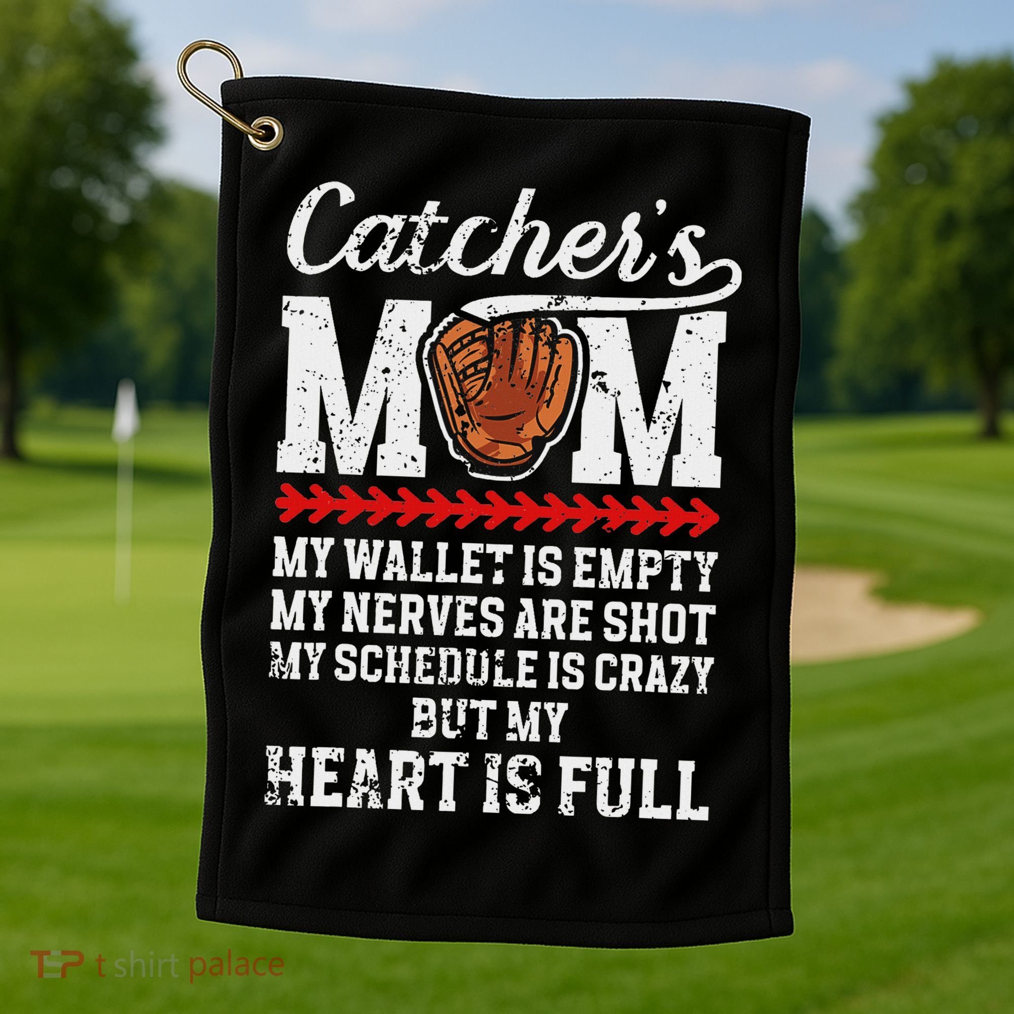 Catcher's Mom Baseball Catcher Mom Baseball Catcher Mother Golf Towel