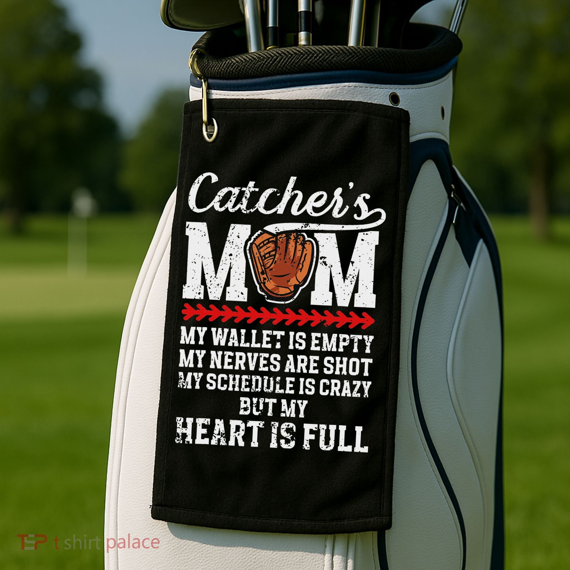 Catcher's Mom Baseball Catcher Mom Baseball Catcher Mother Golf Towel