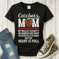 Catcher's Mom Baseball Catcher Mom Baseball Catcher Mother Women's T-Shirt thumb 3