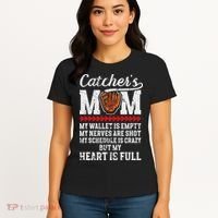 Catcher's Mom Baseball Catcher Mom Baseball Catcher Mother Women's T-Shirt thumb 4