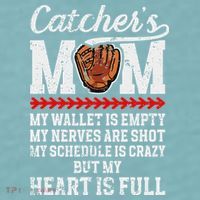 Catcher's Mom Baseball Catcher Mom Baseball Catcher Mother Sueded Cloud Jersey T-Shirt thumb 2