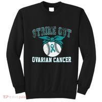 Cancer Month Baseball Strike Out Ovarian Cancer Sweatshirt thumb 0