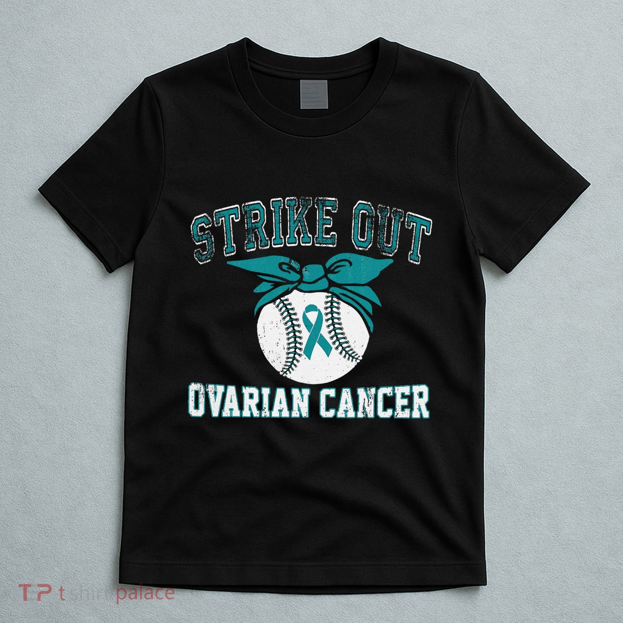 Cancer Month Baseball Strike Out Ovarian Cancer T-Shirt
