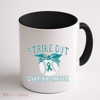 Cancer Month Baseball Strike Out Ovarian Cancer Coffee Mug thumb 1