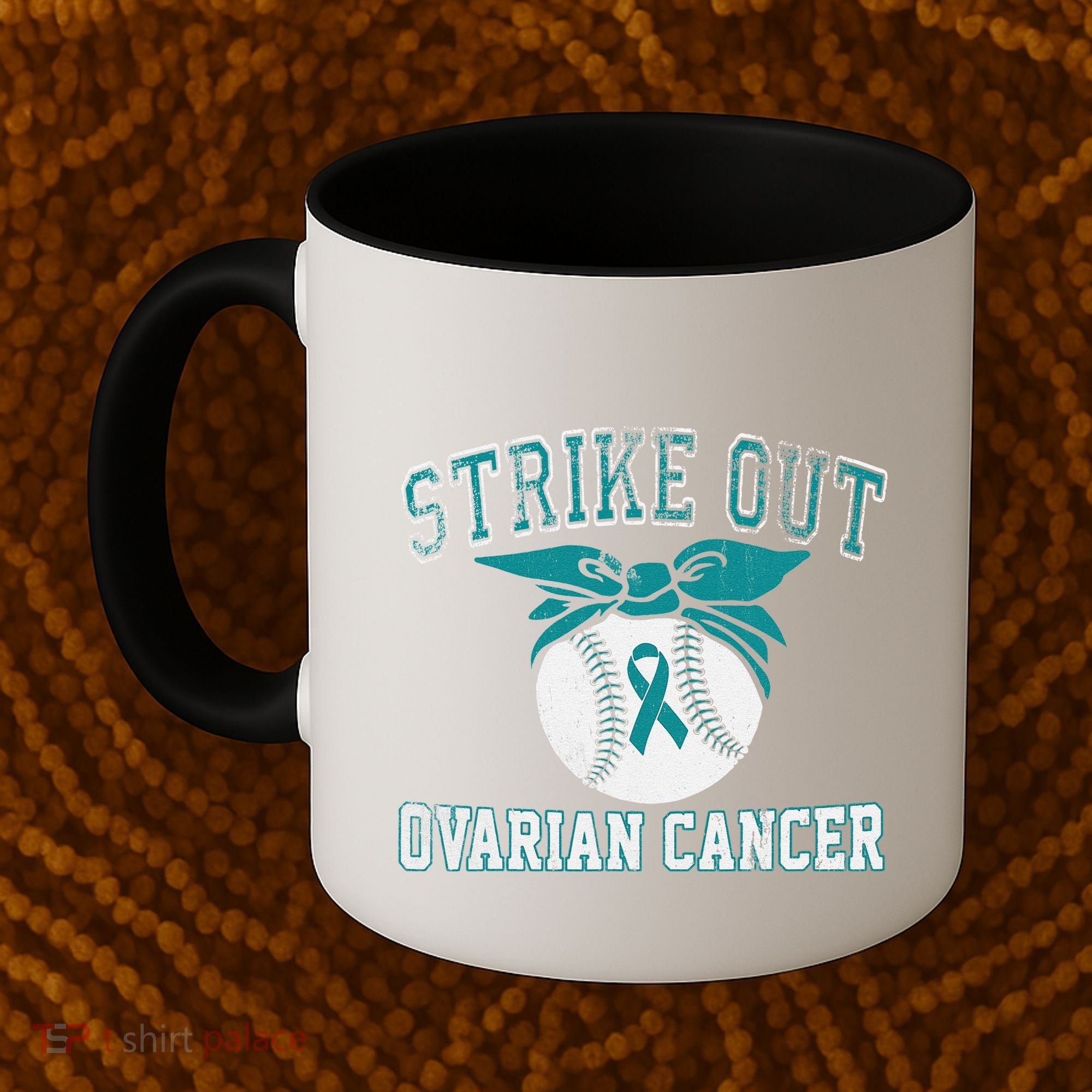 Cancer Month Baseball Strike Out Ovarian Cancer Coffee Mug