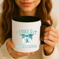 Cancer Month Baseball Strike Out Ovarian Cancer Coffee Mug thumb 3