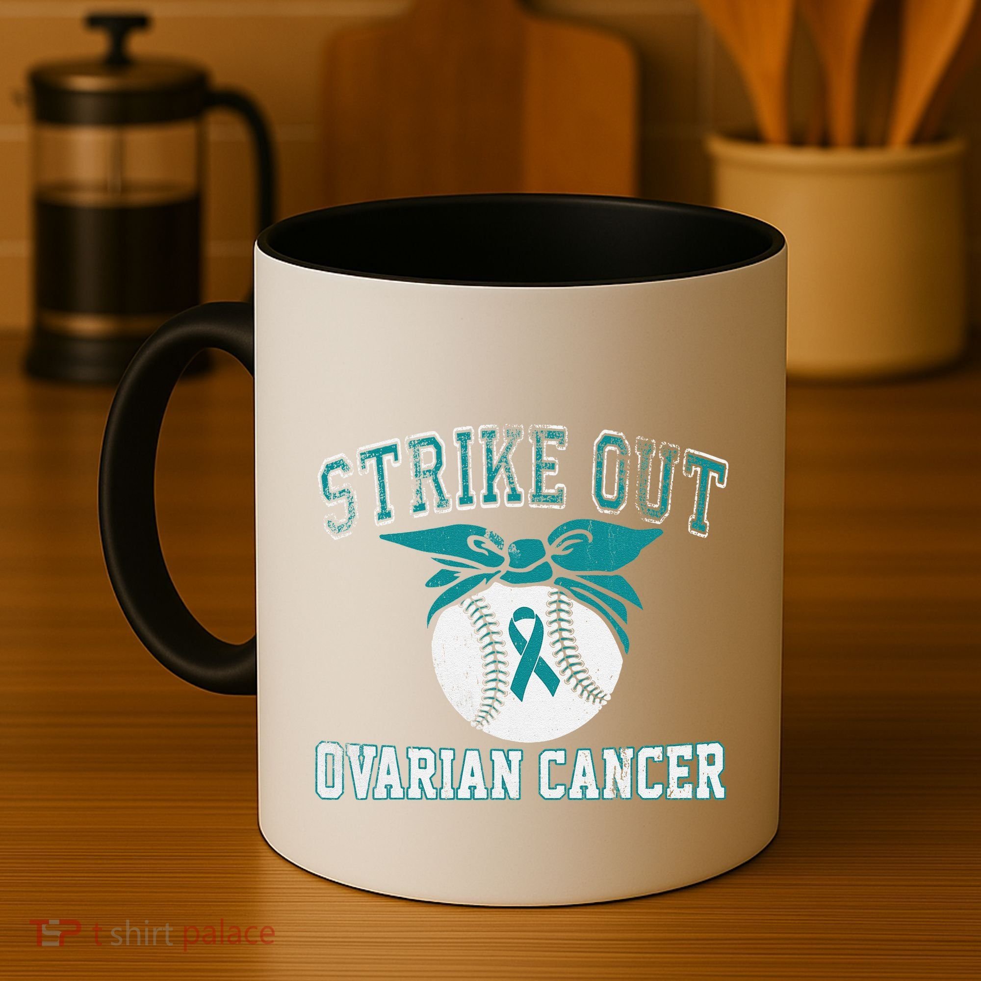 Cancer Month Baseball Strike Out Ovarian Cancer Coffee Mug