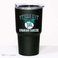 Cancer Month Baseball Strike Out Ovarian Cancer Tumbler thumb 0