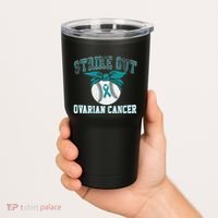 Cancer Month Baseball Strike Out Ovarian Cancer Tumbler thumb 2