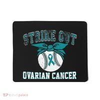 Cancer Month Baseball Strike Out Ovarian Cancer Mousepad thumb 0