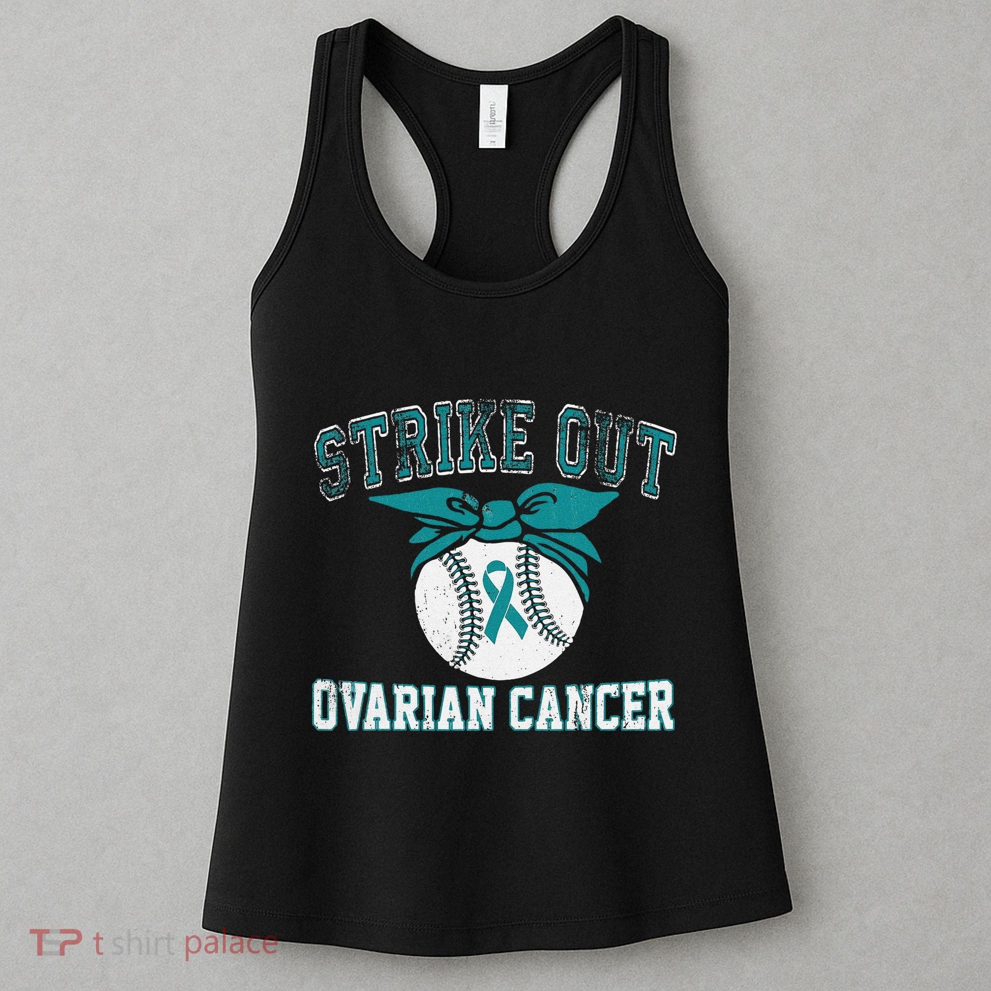 Cancer Month Baseball Strike Out Ovarian Cancer Women's Tank Top