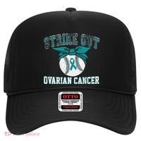 Cancer Month Baseball Strike Out Ovarian Cancer Hat thumb 0
