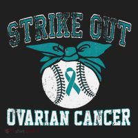 Cancer Month Baseball Strike Out Ovarian Cancer Hat thumb 2