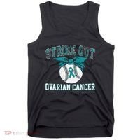 Cancer Month Baseball Strike Out Ovarian Cancer Tank Top thumb 0