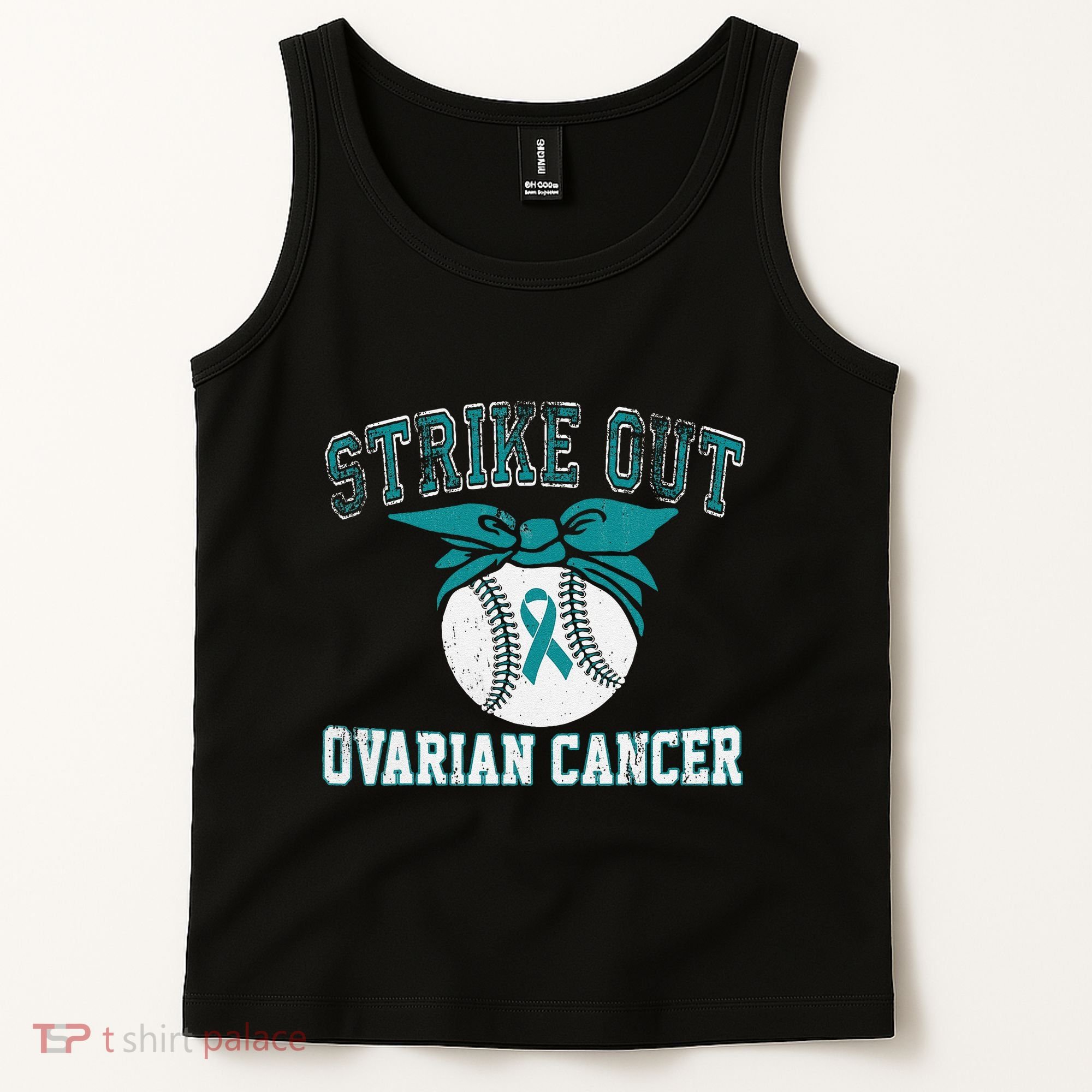 Cancer Month Baseball Strike Out Ovarian Cancer Tank Top