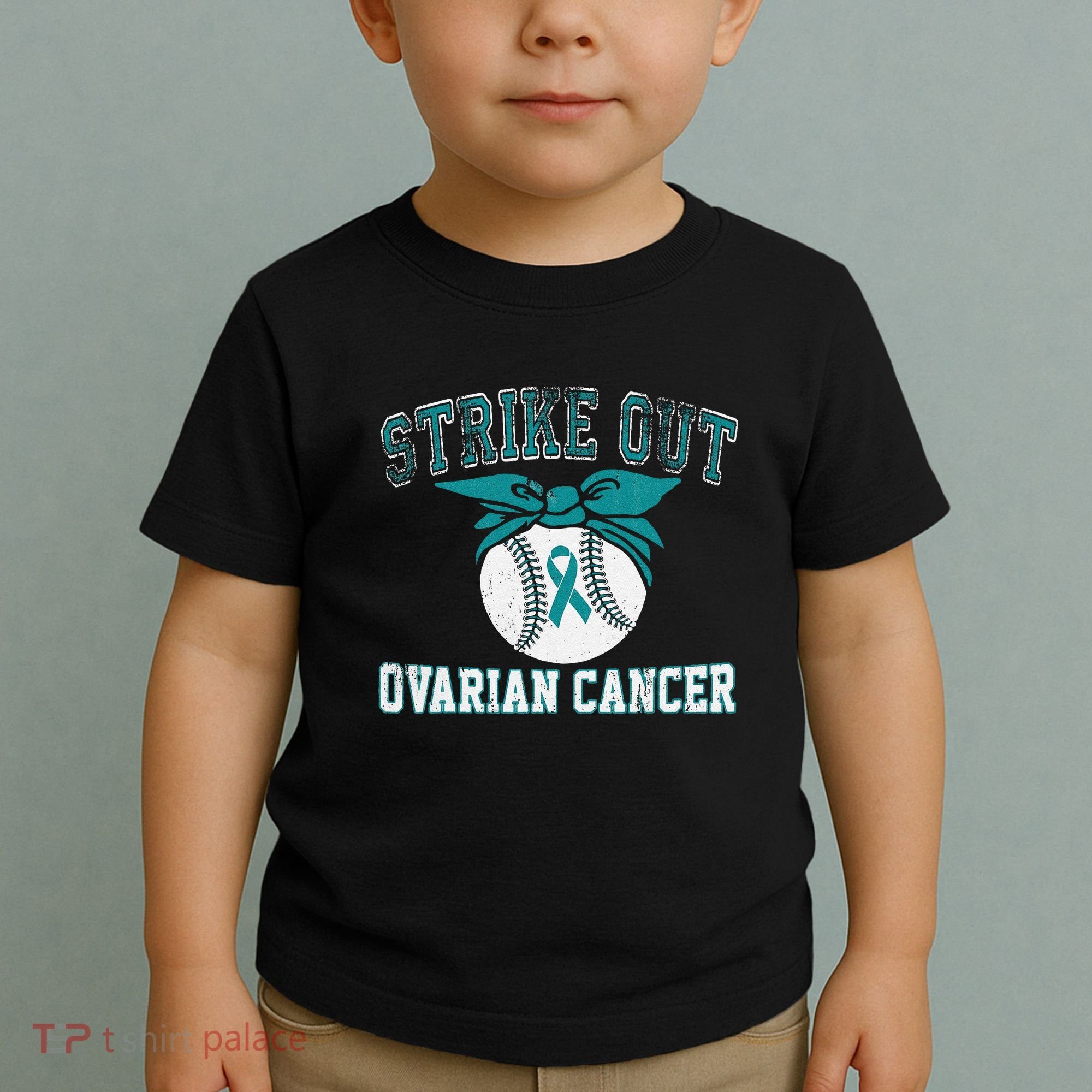 Cancer Month Baseball Strike Out Ovarian Cancer Toddler T-Shirt