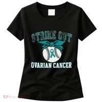 Cancer Month Baseball Strike Out Ovarian Cancer Women's T-Shirt thumb 0