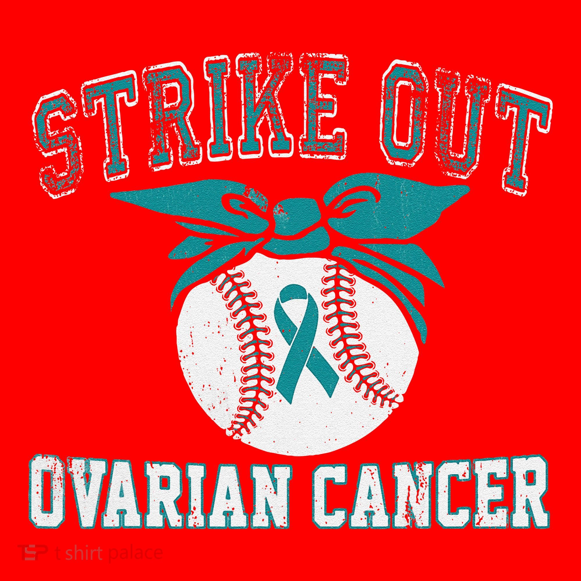 Cancer Month Baseball Strike Out Ovarian Cancer Santa Hat