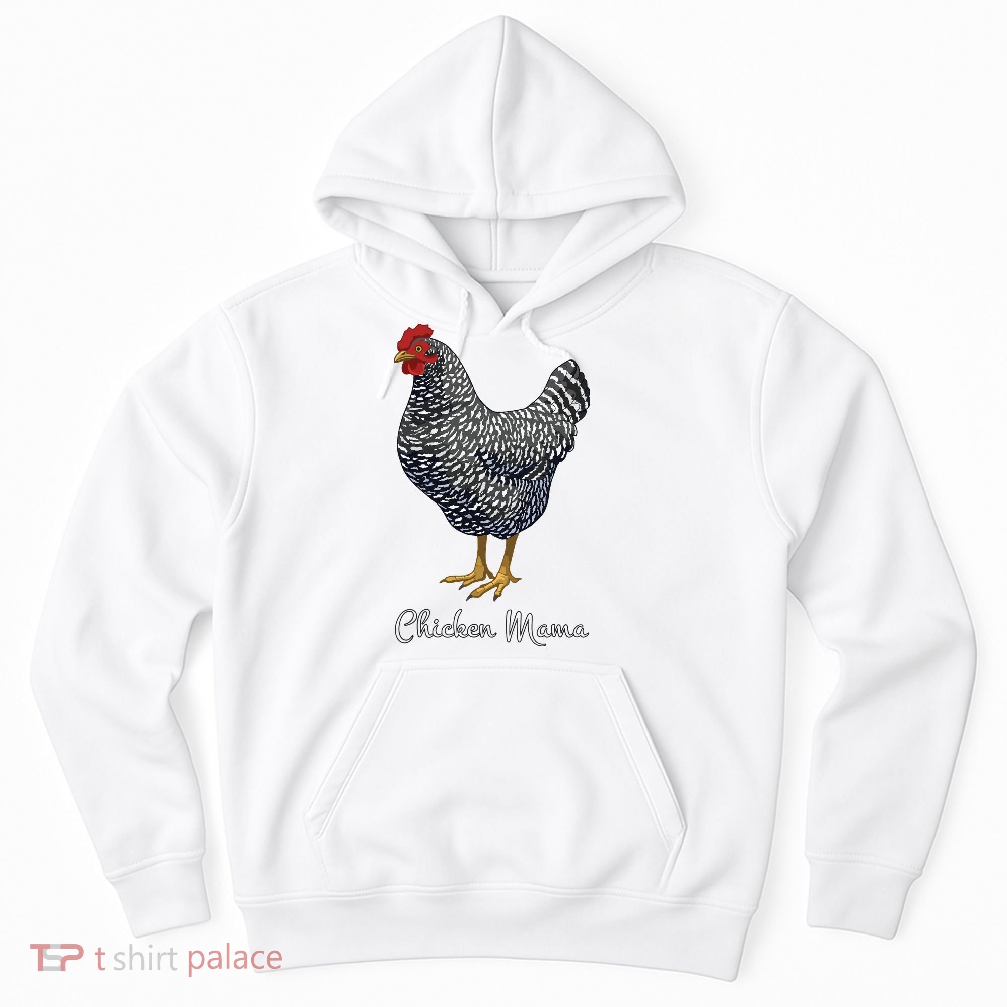 Chicken Mama Black Barred Plymouth Rock Hen Mom Bird Lovers Hoodie