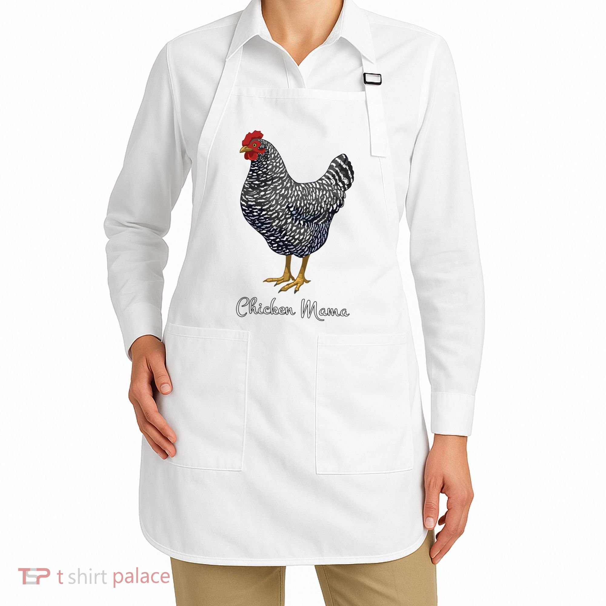 Chicken Mama Black Barred Plymouth Rock Hen Mom Bird Lovers Apron