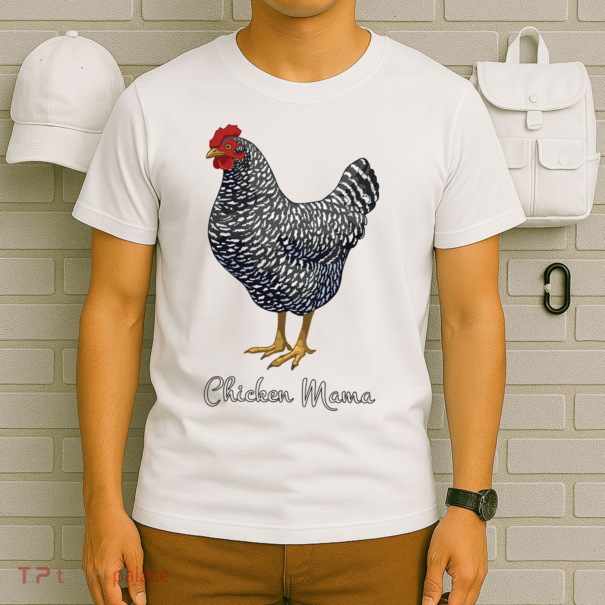 Chicken Mama Black Barred Plymouth Rock Hen Mom Bird Lovers T-Shirt