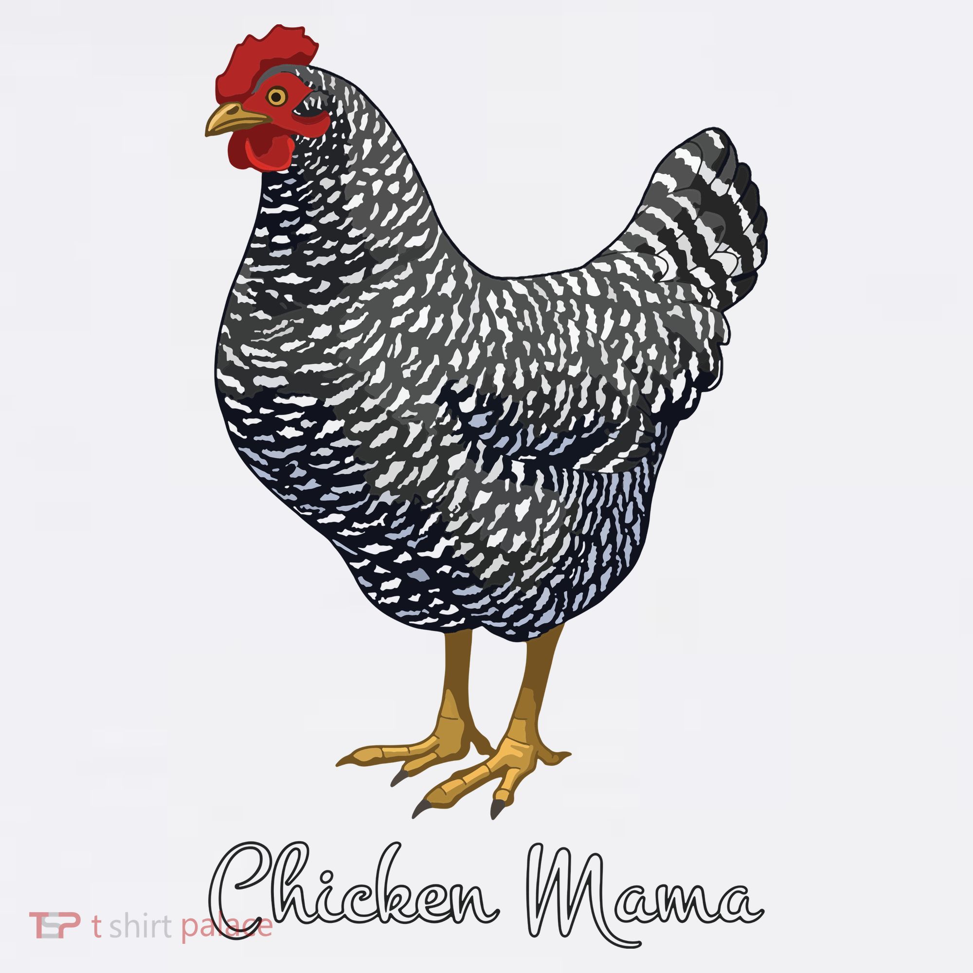 Chicken Mama Black Barred Plymouth Rock Hen Mom Bird Lovers Women's Hoodie