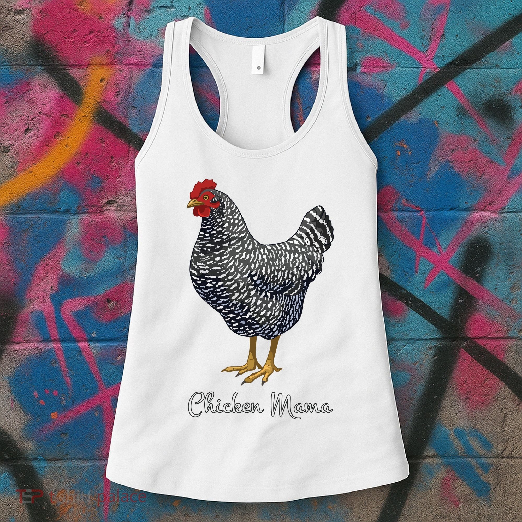 Chicken Mama Black Barred Plymouth Rock Hen Mom Bird Lovers Women's Tank Top