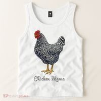 Chicken Mama Black Barred Plymouth Rock Hen Mom Bird Lovers Tank Top thumb 2