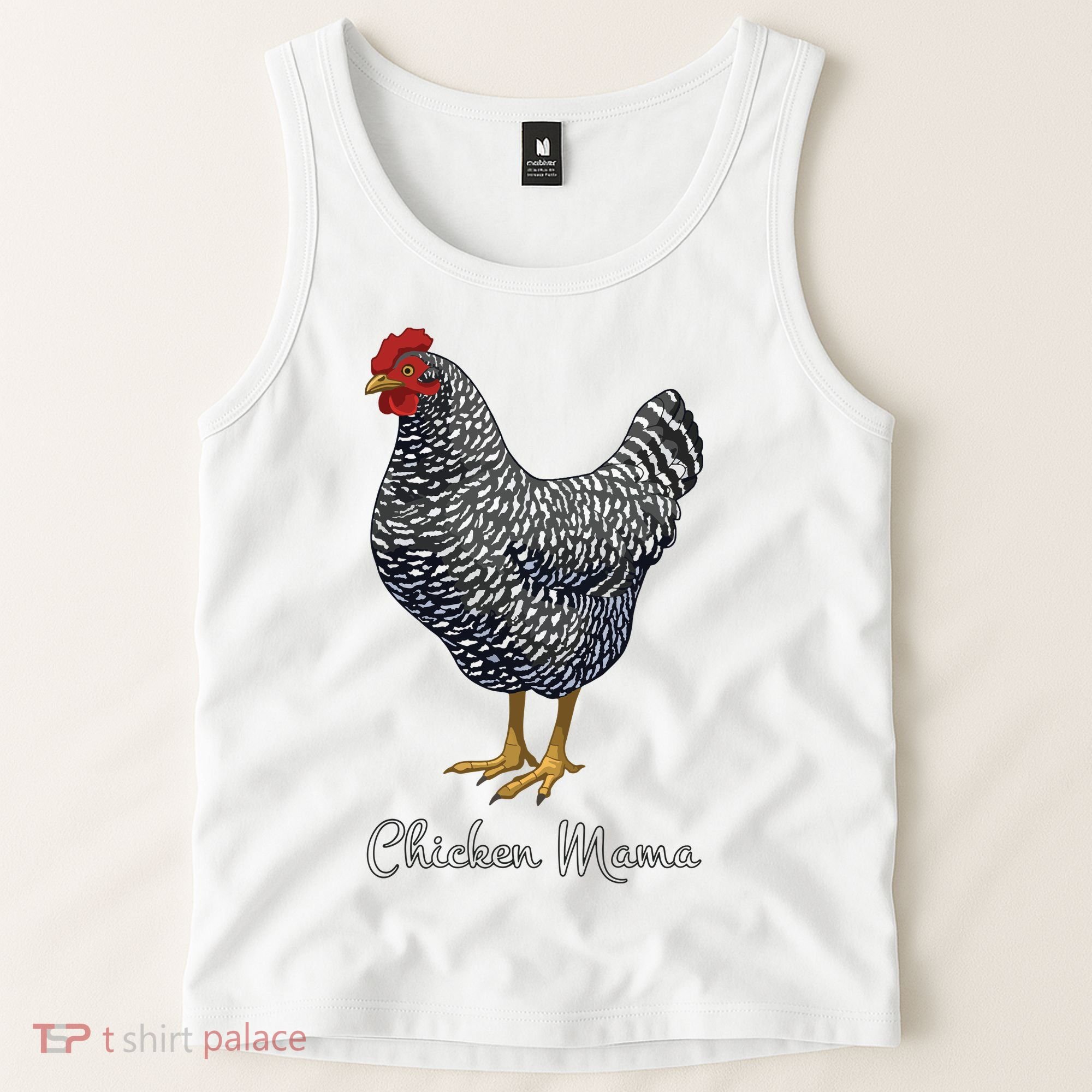 Chicken Mama Black Barred Plymouth Rock Hen Mom Bird Lovers Tank Top
