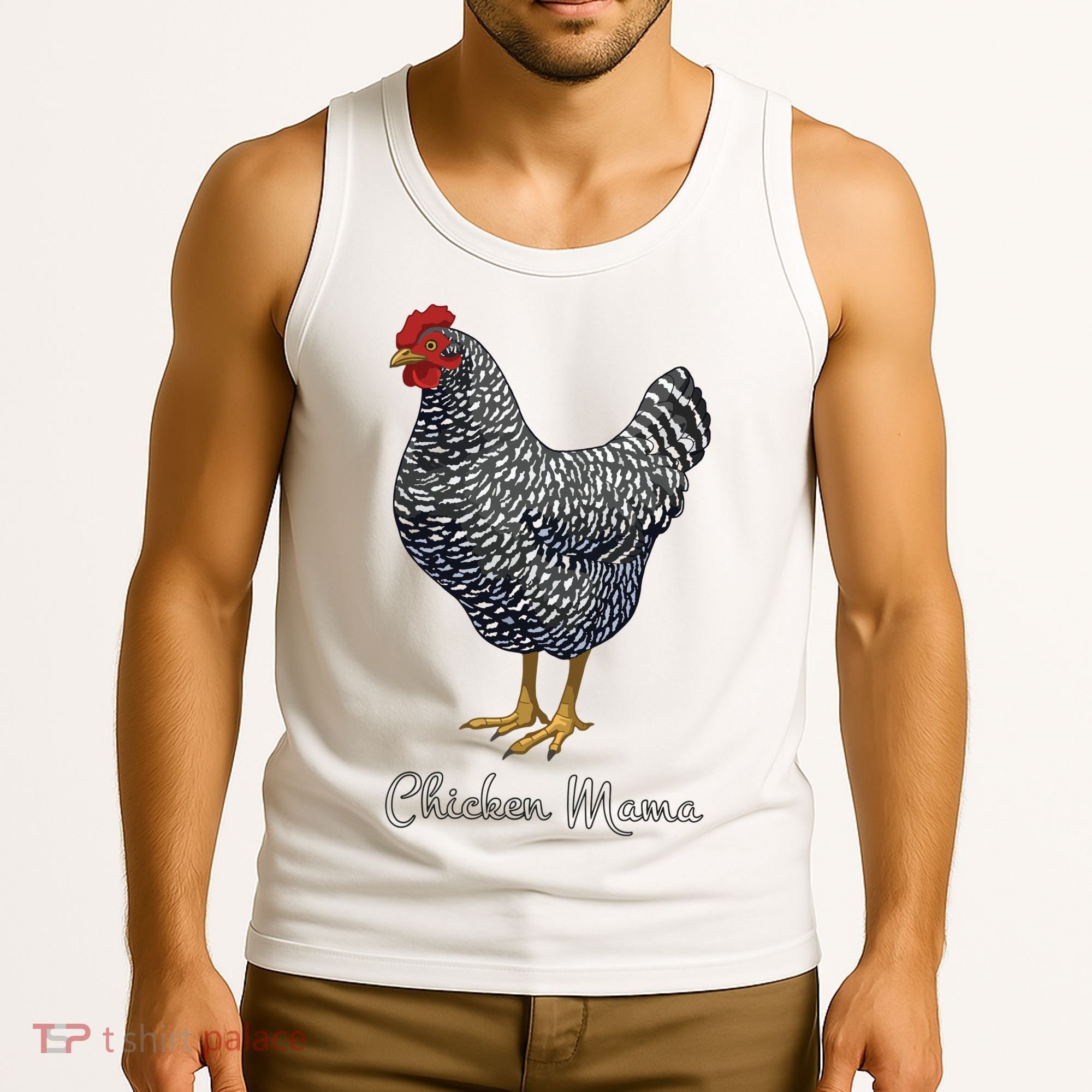 Chicken Mama Black Barred Plymouth Rock Hen Mom Bird Lovers Tank Top