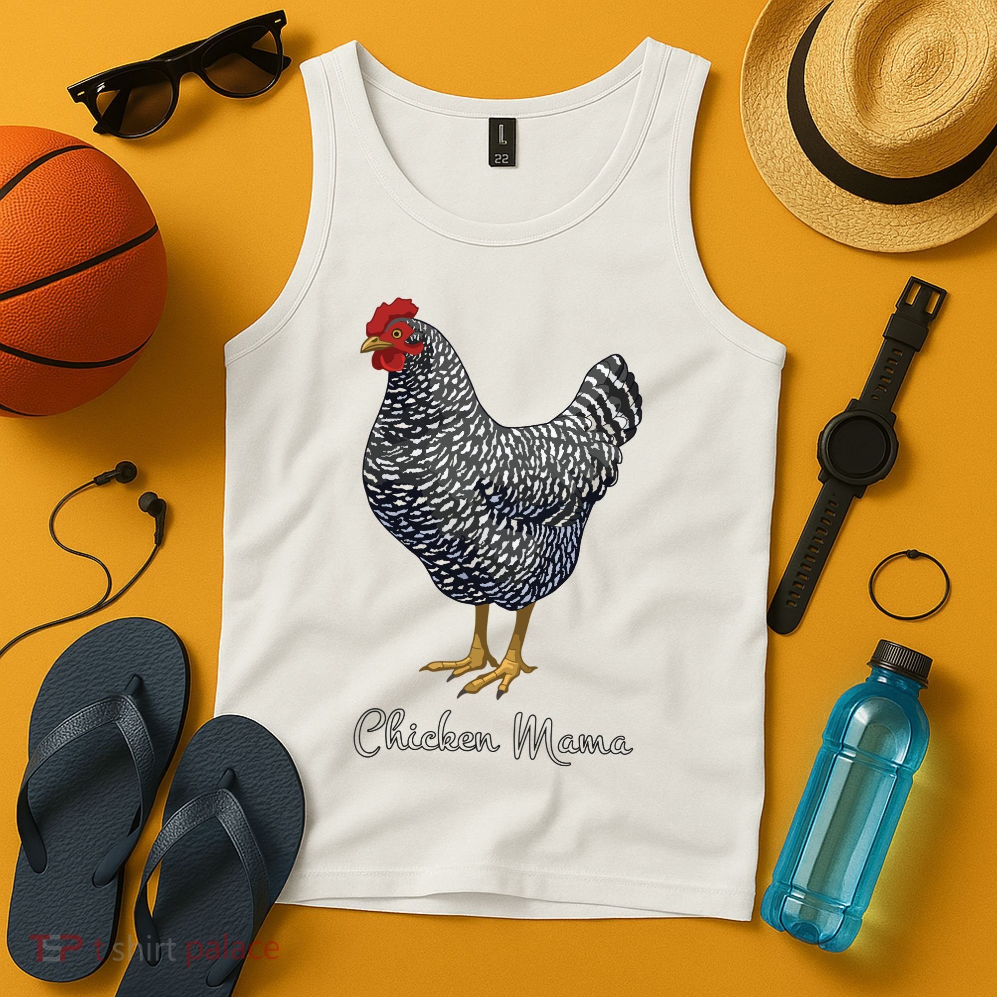 Chicken Mama Black Barred Plymouth Rock Hen Mom Bird Lovers Tank Top