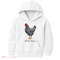 Chicken Mama Black Barred Plymouth Rock Hen Mom Bird Lovers Kids Hoodie thumb 0