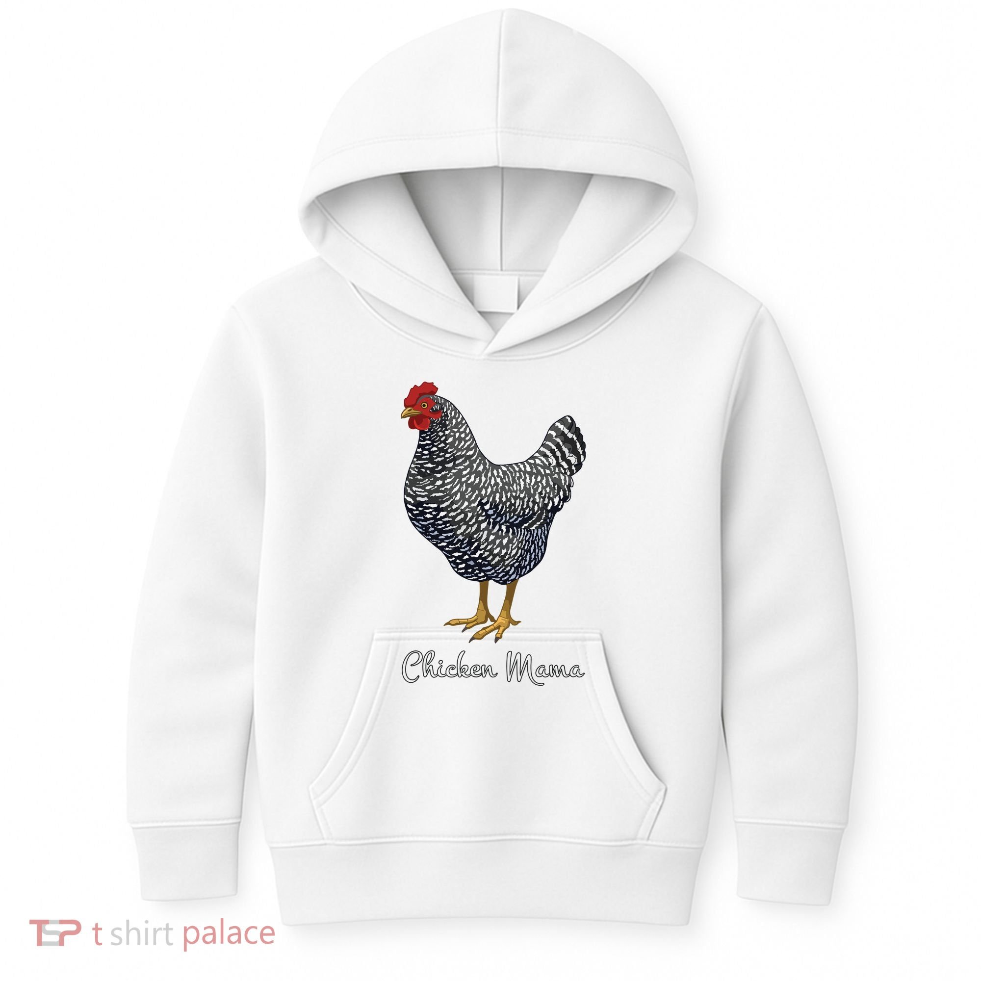 Chicken Mama Black Barred Plymouth Rock Hen Mom Bird Lovers Kids Hoodie