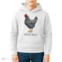 Chicken Mama Black Barred Plymouth Rock Hen Mom Bird Lovers Kids Hoodie thumb 4